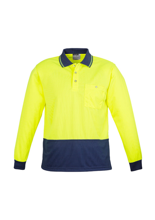 Syzmik Workwear Unisex Hi Vis Basic Spliced Polo Long Sleeve at National Workwear Gold Coast Australia