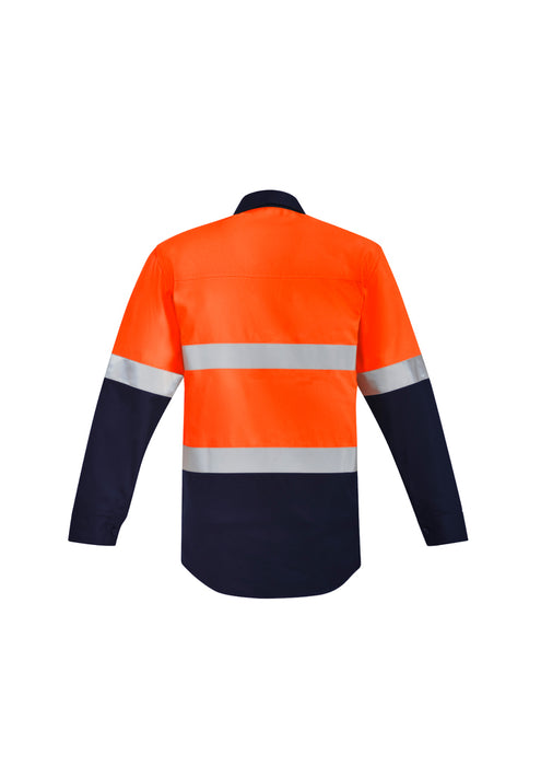 Syzmik ZW143 Mens Orange Flame HRC 2 Hoop Taped Closed Front Spliced Shirt