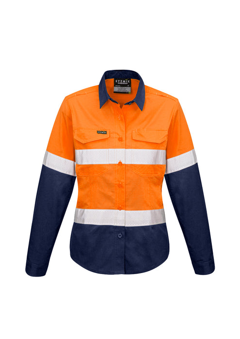 Syzmik ZW720 Womens Rugged Cooling Taped Hi Vis Spliced Shirt